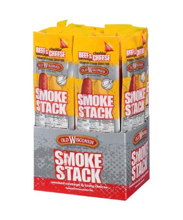 Old Wisconsin Beef Stick and Cheddar Cheese 1-Ounce (Pack of 18) - Premium Beef Sausage with Real Cheddar Cheese - Buy Online on GoSupps.com