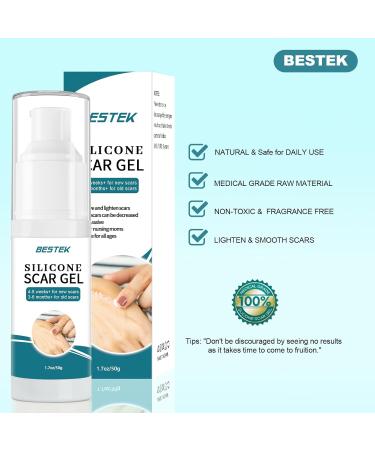 BESTEK Scar Cream - Advanced Scar Gel for Surgical Acne Keloids & Stretch Marks - Effective Scar Treatment for Face & Body - 1.76oz/50ml - Buy Online on GoSupps.com