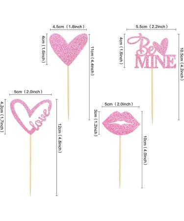 UXYOKM 24Pcs Happy Valentine's Day Cupcake Toppers Pink Glitter Love Heart Sexy Lip Be Mine Cupcake Picks Valentine Day Theme Wedding Bridal Shower Birthday Party Cake Decorations Supplies Pink a - Buy Online on GoSupps.com
