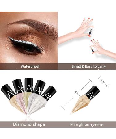 Shimmering Diamond-Shaped Liquid Eyeliner in Glittery Silver - Waterproof and Quick-Drying | Beauty Cosmetics Makeup for Women - Buy Online on GoSupps.com