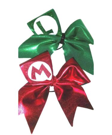 AZBOWS Cheer Bows Set of 2 Mario Bros Hair Bows