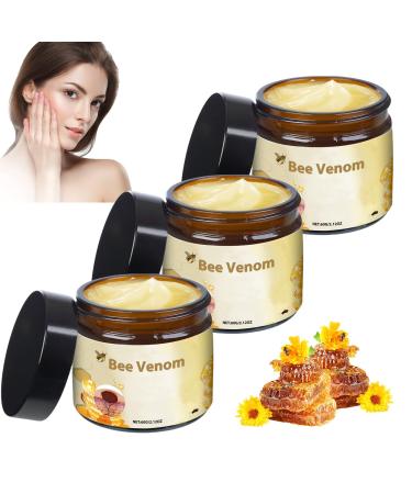 zhnnt Bee Venom Cream New Professional Bee Venom Repair Cream Bee Venom Cream for All Skin Types Moisturizing (3 Pack)