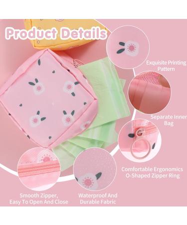 TIESOME Cute Sanitary Napkin Storage Bag for Teen Girls 2Pcs Waterproof Period Bag Lovely Menstrual Pad Bag Portable Period Pouch with Zipper Tampon Holder for Women Ladies School(B) - Buy Online on GoSupps.com