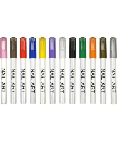 12Pcs Nail Art Pen Set Nail Dotting Pen Drawing Painting Liner Pen for Nail Art Liner Manicure Tool Party Nail Art Pen - Buy Online on GoSupps.com