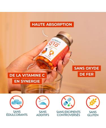 NUTRI & CO Coenzyme Q10 - Ubiquinone 200mg - CoQ10 + Vitamin C - Anti-Aging & Anti-Wrinkle Skin Supplement - Cardiovascular Health - 120 High Absorption Capsules - Packaged in France - Buy Online on GoSupps.com