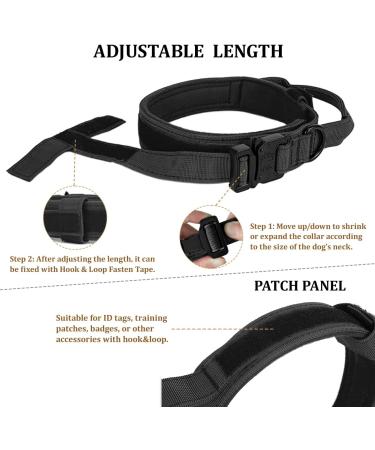Tactical Dog Collar for Medium & Large Dogs - Adjustable Soft Padded Nylon with Control Handle & Robust Metal Buckle - Brown Color - Buy Online on GoSupps.com