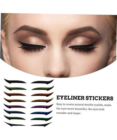 Healeved 72 Pairs Glitter Eyeliner Eye Makeup Stickers Invisible Eye Line Strips Double-sided Tape Instant 1 count (Pack of 1) Assorted Colorx2pcs - Buy Online on GoSupps.com