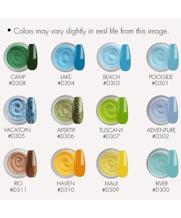 12 Color Dip Powder Nail Kit for French Nail Summer Getaway - Blue Yellow Glitter Manicure Set, No Lamp Needed - Buy Online on GoSupps.com