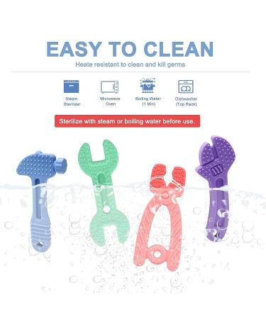 Yoolane Baby Teething Toys 4-Pack - Silicone Tool Teether Toy for Babies 0-6 Months & 6-12 Months | BPA Free, Freezable & Dishwasher Safe | for Toddler Infant Boy and Girl - Buy Online on GoSupps.com