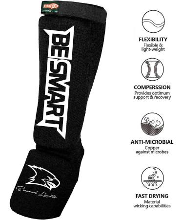BeSmart Kids  Adults  Youth  Men and Women Muay Thai MMA Kickboxing Shin Guards  Instep Guard Training  Sparring Protective Gear Equipment Shin Kick Pads Black XXS ( 9 to 13 Years ) - Buy Online on GoSupps.com