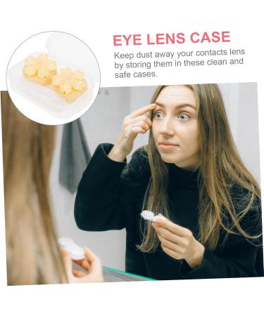 HOMSFOU 3pcs Contact Lens Case with Mirror - Portable Plastic Travel Foil Crystal - Yellow - 7x4.5x2.5CM | Buy Internationally - Buy Online on GoSupps.com