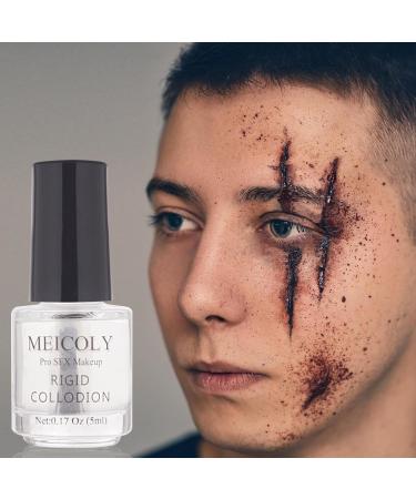 MEICOLY Rigid Collodion - Professional Scar Makeup for Halloween SFX Cosplay & Theater | Liquid Scarring Solution with Brush - Buy Online on GoSupps.com