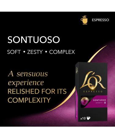L'Or Espresso Caf Sontuoso - Intensity 8 - Aluminum Capsules Compatible with Nespresso * Machines (10 capsules) - Buy Online on GoSupps.com