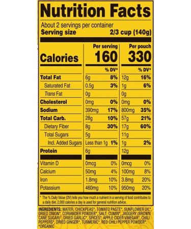 Tasty Bite Channa Masala - Microwaveable Indian Entrأ©e (10 oz, Pack of 6) | Ready to Eat - Buy Online on GoSupps.com