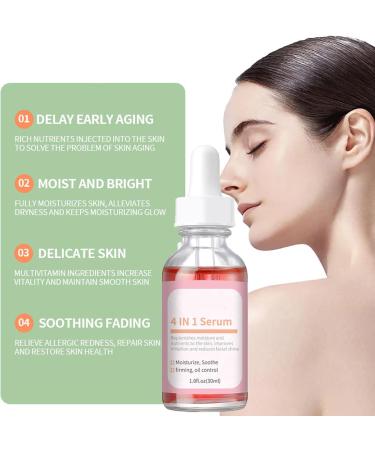 4 in 1 Anti Aging Face Serum Vitamin C Serum For Face Facial Serums for Women with 10% Niacinamide Fade Fine Lines&Improve Dull Tired Skin intense Firming Face Serum for Wrinkle Smooth Skin Tone-30ml - Buy Online on GoSupps.com