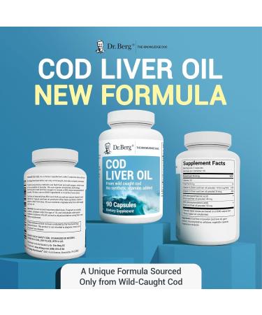 Dr bergs Cod Liver Oil - 90 Capsules - Buy Online on GoSupps.com
