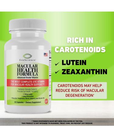 EyeScience Macular Health Beyond AREDS2 Formula - Advanced Ocular Vitamin with Lutein, Zeaxanthin, Bilberry, Vitamins C, D, E, B6 - 30 Day Supply - Buy Online on GoSupps.com