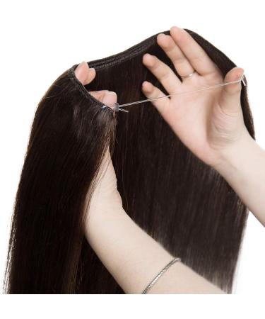 16 inches SEGO One Piece Secret Wire in Real Human Hair Extensions #2 Dark Brown 100% Remy No Clip in Hairpieces for Women Straight Invisible (60g) - Buy Online on GoSupps.com