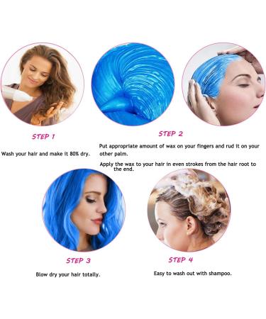 Bituforu Wax Temporary Blue Purple 4 23 Ounces Hair Dye for Party Cosplay & Halloween Blue and purple - Buy Online on GoSupps.com