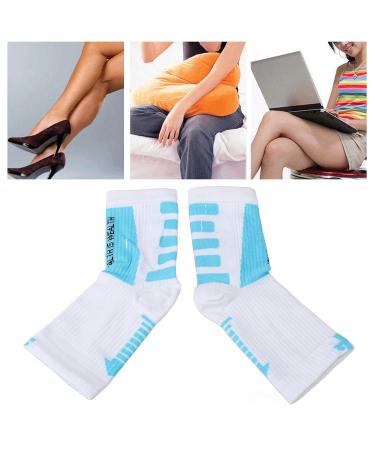 Foot Sleeve for Flexible Movement - Sectional Compression Sports Heel Socks (White & Blue) | Enhance Performance & Comfort - Buy Online on GoSupps.com