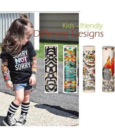 iToolai Kids Tattoo Sleeves for Boys Girls - 10 Pcs Temporary Arm Sleeves for Children | Fake Slip On Sunscreen UV Protection Cooling Arms - Buy Online on GoSupps.com