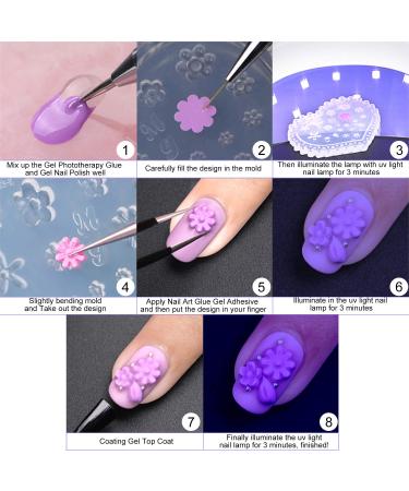 Konsait 5 Pack 3D Nail Art Silicone Molds - Assorted Cabochon Decorative Mold Kit for Nail Art Making - Buy Online on GoSupps.com