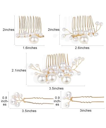 XieNie Gold Wedding Hair Combs & Pins Set - Bridal Accessories for Brides & Bridesmaids - Buy Online on GoSupps.com