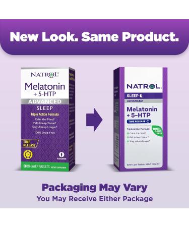 Natrol Melatonin Advance +5 HTP - 60 Tablets for Better Sleep & Mood Support - Buy Online on GoSupps.com
