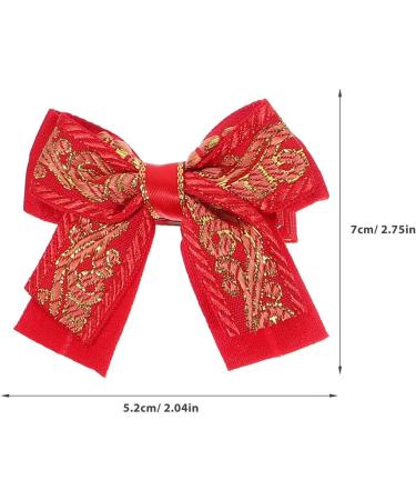 FRCOLOR 3 Pairs New Year Red Hair Bow Barrettes Embroidered Bow Hairgrips Christmas Spring Festival Hair Accessories for Girls Infants Toddlers - Buy Online on GoSupps.com