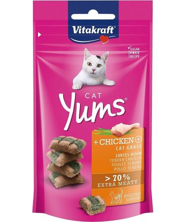Vita Power Cat Yums - Extra Meaty Chicken & Cat Grass Snacks for Cats (9x40g) | No Sugar No Grain - Healthy Treats in Stock - Buy Online on GoSupps.com