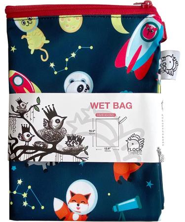 FLOCK THREE Wet Bag Diaper Bag: Reusable, Water Resistant, Multi-functional | 12.6'' x 16.5 - Buy Online on GoSupps.com