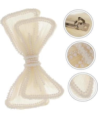 DOITOOL 1pc Bow Hairpin Large Bows Barrettes Handmade Hairpin Rhinestone Barrettes for Women Wedding Hiar Barrettes Hair Accessory Hair Accessories White Beaded Bride Plastic - Buy Online on GoSupps.com