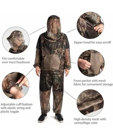 LOOGU Mosquito Suit XL/XXL Tree Camo 2.0 - Ultra-fine Mesh Bug Pants & Jacket Set for Fishing, Hiking, Camping, Gardening - Buy Online on GoSupps.com