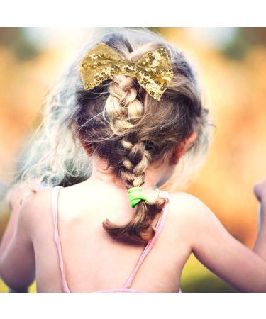 Beaupretty 3-Piece Glitter Hair Loops & Sequin Clips for Baby Girls & Toddlers Bling Bowknot Hair Accessories (Golden) - Buy Online on GoSupps.com