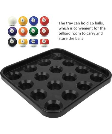 Portable AntiDrop Billiard Ball Holder Tray - 16 Holes for Snooker Pool Halls (Black) - Buy Online on GoSupps.com