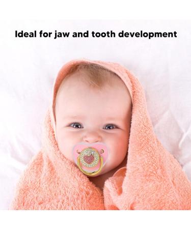 Heart-Shaped Baby Pacifier Set Soft Silicone Pacifiers for Newborns & Toddlers (M Pink) | Comfortable & Safe for Your Baby - Buy Online on GoSupps.com