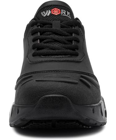 LARNMERN Men's Non Slip Waterproof Work Shoes - Chef Footwear with Air Cushion Technology (Size 8.5, Black) - Buy Online on GoSupps.com