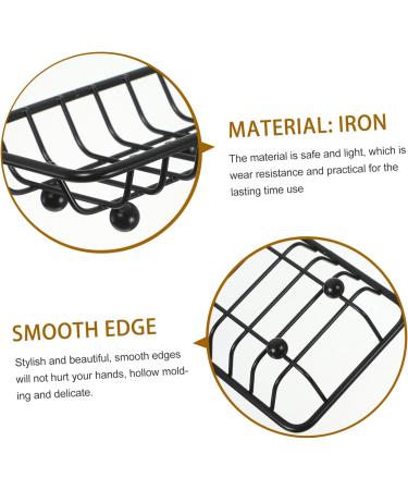 Anneome Soap Holder Bathroom Soap Dish Metal Soap Rack Soap Container Soap Dishes for Bar Soap Shower Soap Dish Soap Dish for Shower Travel Bath Soap Face Wrought Iron Black 12.00X9.00X3.00CM - Buy Online on GoSupps.com