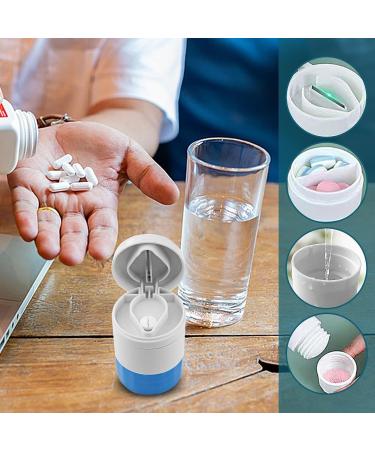Coupe Comprim - 3 En 1 Pilulier Portable Broyeur Pulv risateur Et Coupe-pilule Pour Petites Pilules | Pilulier De Voyage Portable Avec Coupe-pilule | Multifonction Broyeur De Pilules Pour Vitamines Blue - Buy Online on GoSupps.com