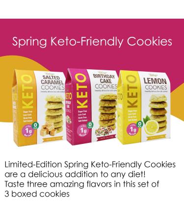 Spring Limited Edition Keto-Friendly Cookies Gift Set - Lemon Salted Caramel & Birthday Cake | Soft Baked, Sugar-Free, Grain-Free, Low Carb | 3 Boxes - Buy Online on GoSupps.com