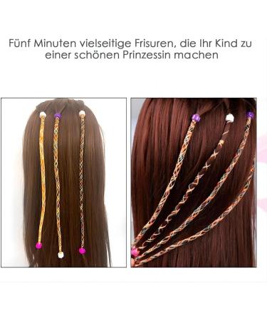 2-in-1 Braided Hair Styling Set with Drill Flash Diamond DIY Girls Makeup Hair Trimmer & Accessories Hair Scissors - Buy Online on GoSupps.com