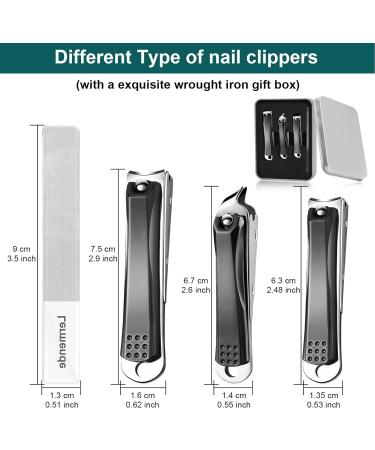 Stainless Steel Professional Nail Clippers Set for Men/Women with Catcher - Lermende Manicure/Pedicure Kit in Travel Case - Buy Online on GoSupps.com