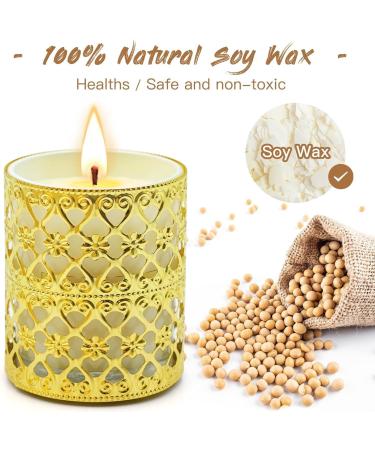 Fragrance Candle Gift Set for Women - 6 Large Soy Wax Candles 200 Hours Burn Time Perfect Valentine's Day Gift in Elegant White Glass - Buy Online on GoSupps.com