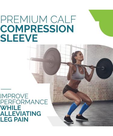 Buy Waden Compression Stockings for Men & Women - Footless Leg Cuffs for Shin Pain & Varicose Veins - Size M - Blue | Fast International Shipping - Buy Online on GoSupps.com
