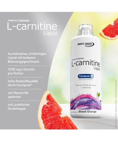 Best Body Nutrition L-Carnitine Liquid 1000ml - Carnipure & Vitamin B6 - Blood Orange Flavor - Boost Energy & Fat Loss - Buy Online on GoSupps.com