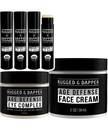 RUGGED & DAPPER Hydration Remedy Lip Balm Age Defense Face Cream & Age Defense Eye Complex
