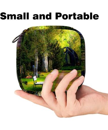 Green Wonderland Garden Nature Sanitary Napkin Storage Bag - Portable Period Pocket for Women & Teens Menstrual Cup Holder & Breastfeeding Insert - Buy Online on GoSupps.com