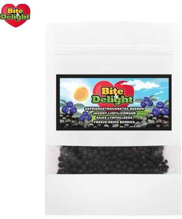 Bite & Delight 200g Crunchy Delicious and Healthy Freeze Dried Blueberries Ideal for a Snack or Balanced Diet Doypack - Buy Online on GoSupps.com