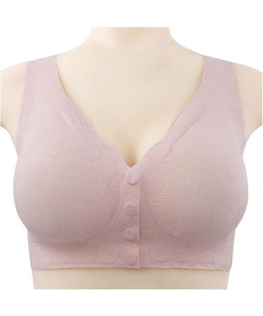 VHERSILY Women's Seamless Push-Up Sports Bra - Front Buckle Hollow Out Design Aesthetic Wave Point XXL Pink - Buy Online on GoSupps.com