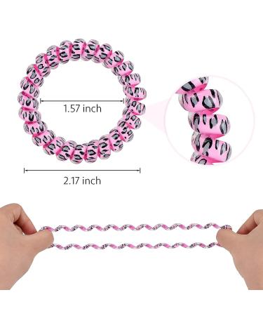 Spiral Hair Ties Set - 8 Pack Coil Hair Accessories for Active Women in Pink-Purple | Strong Grip Hair Scrunchies - Buy Online on GoSupps.com